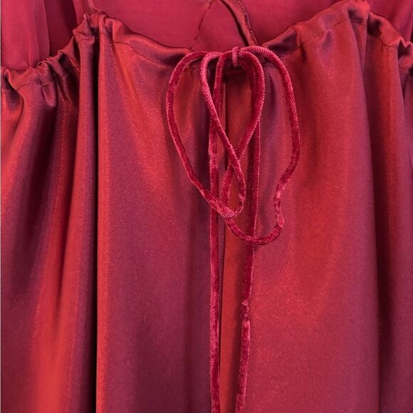 Vintage Silk & Satin burgundy satin and velvet slip dress - Picture 9 of 10